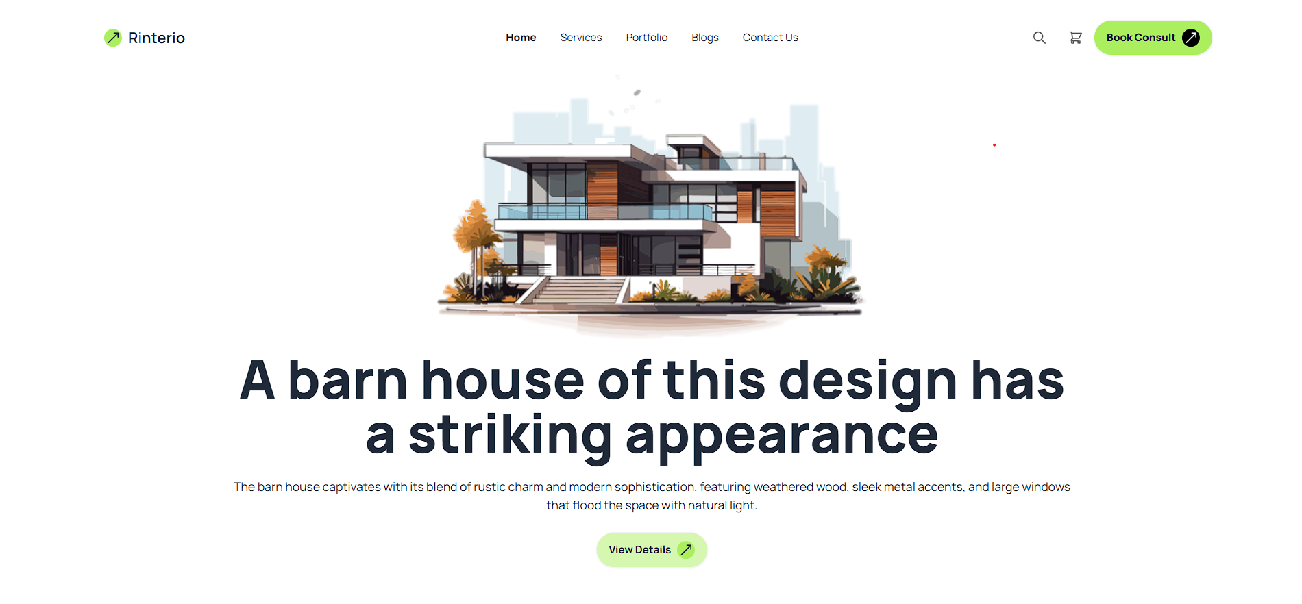 Rinterio - Interior Design Landing Page